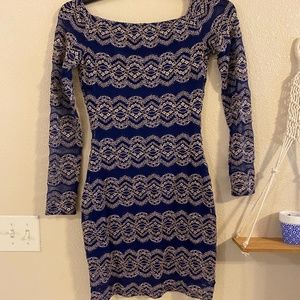 Royal Blue and Gold Formal Dress